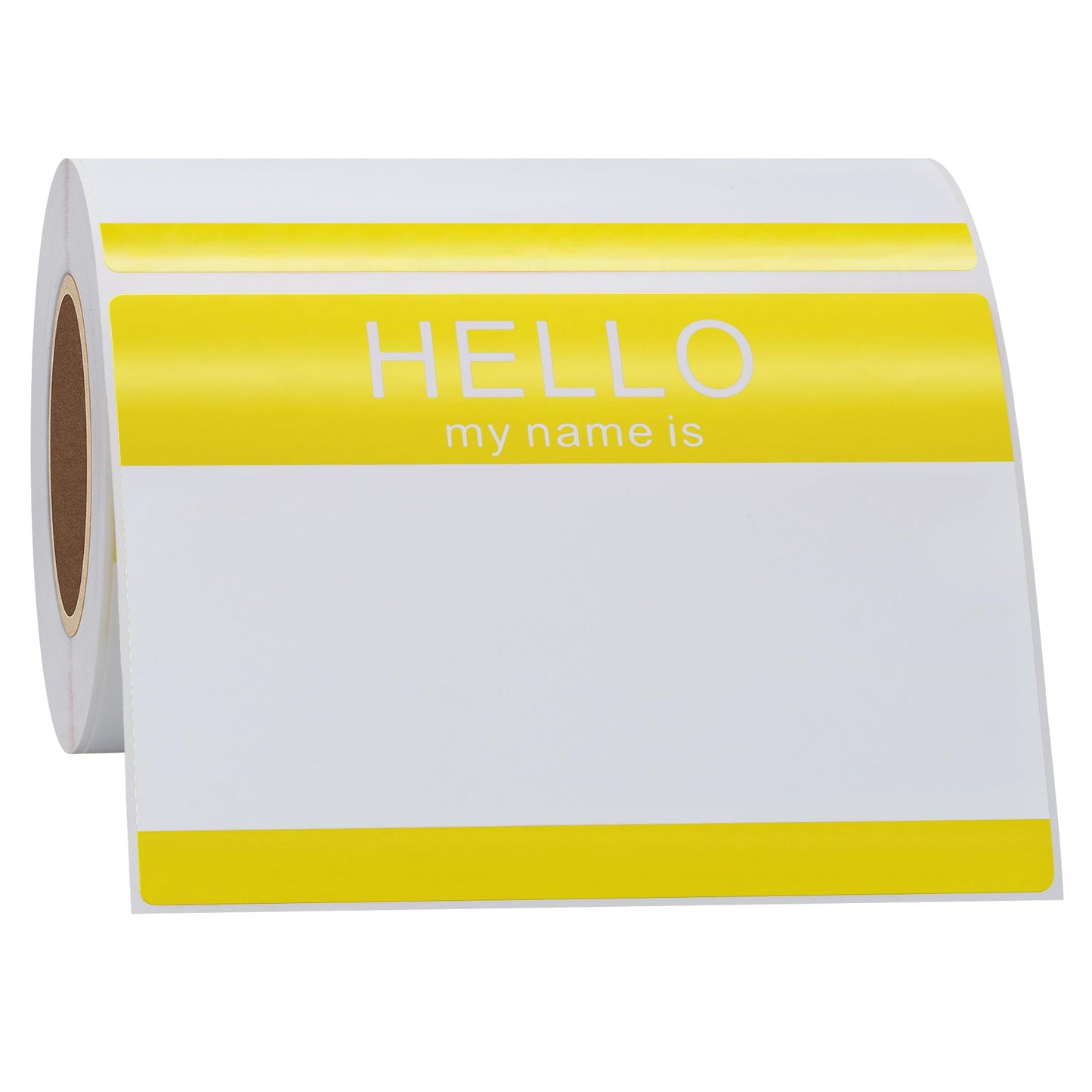 Hybsk Hello My Name Is Tags Stickers Name Identification Stickers 3-1/2” x 2-3/8” Total 200 Labels Per Roll (Yellow) Yellow