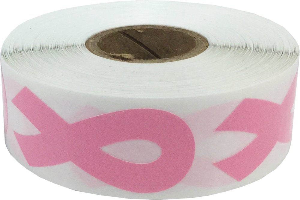 Pink Awareness Ribbon Stickers 2 Inch 500 Total Adhesive Labels
