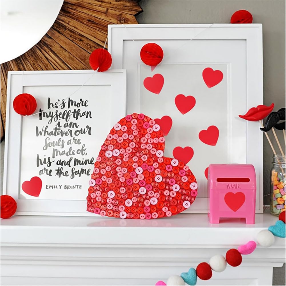 500PCS Red Heart Sticker, 1 inch Valentine's Day Love Shape Self-Adhesive Labels, Use for Valentine's Day, Wedding Anniversaries, Invitation, Envelopes, Crafting, Offices, Bookmarks