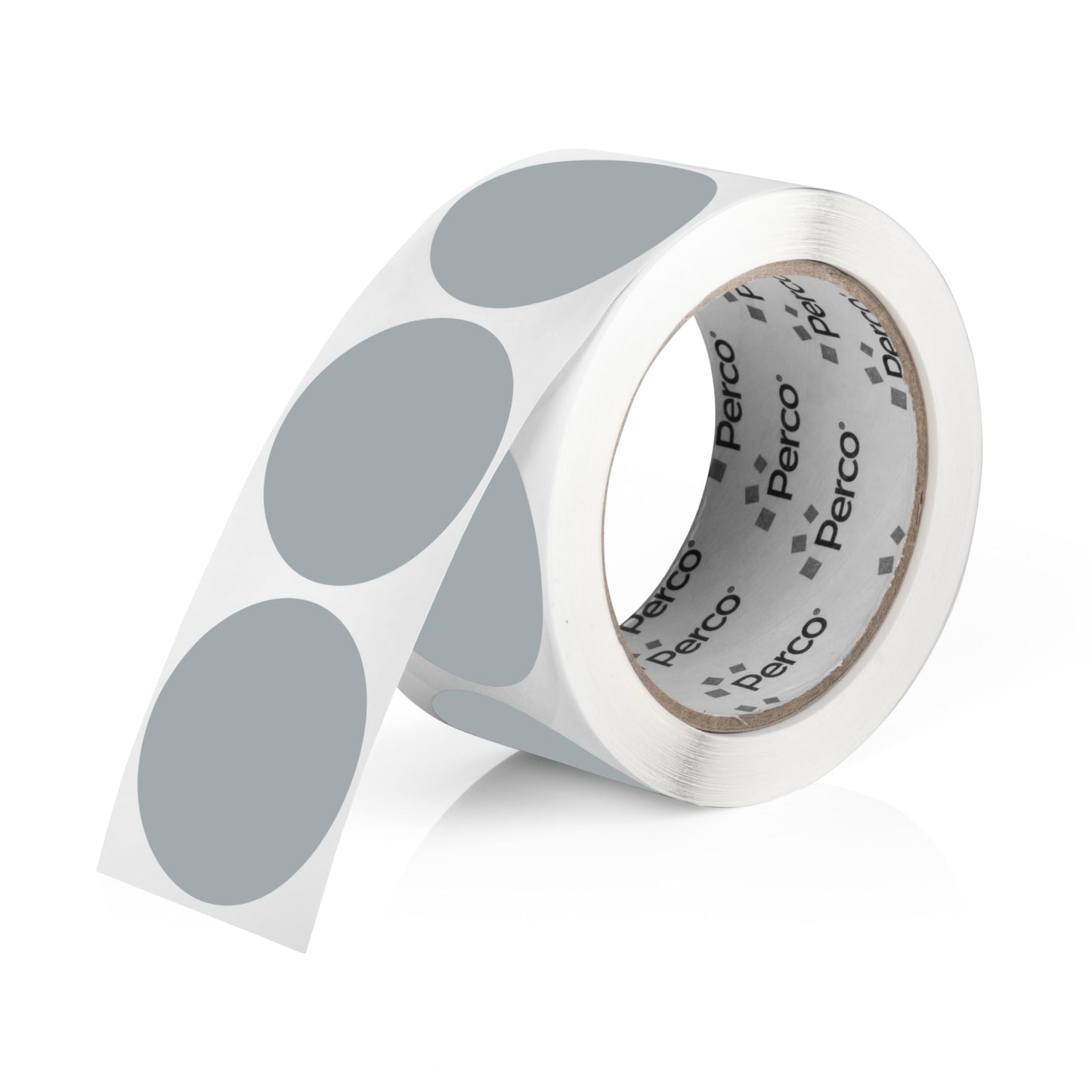 Perco Grey 2-Inch Round Circle Dot Sticker Labels with Permanent Adhesive - 500 Labels per Roll - Vibrant Colors, Strong Adhesion - Made in USA 1 Roll