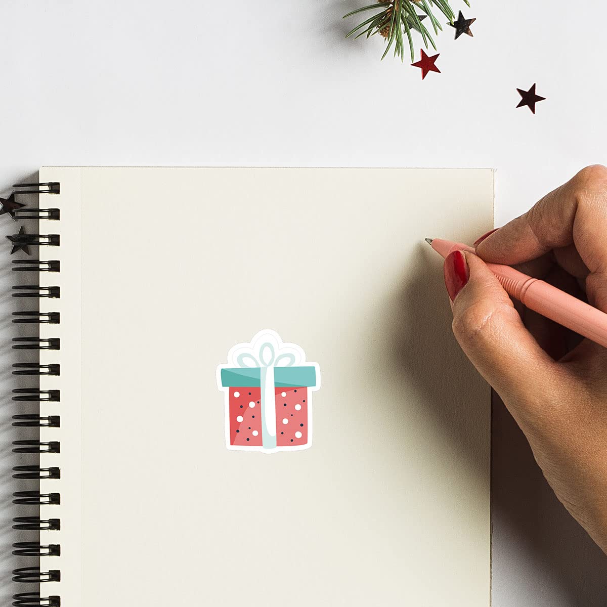 Present Stickers 1in Gift for Scrapbooking, Arts, Craft, Kids DIY, Calendars Labels 80-Pack