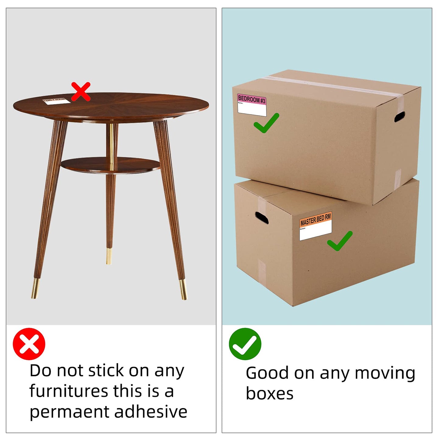 Moving Labels, Pacific Mailer 800Pcs 2 x 3 Inch Extra Large Home Moving Packing Labels Color Coded Bedroom House Bathroom Packing Boxes Fragile Stickers Labels Printed Color