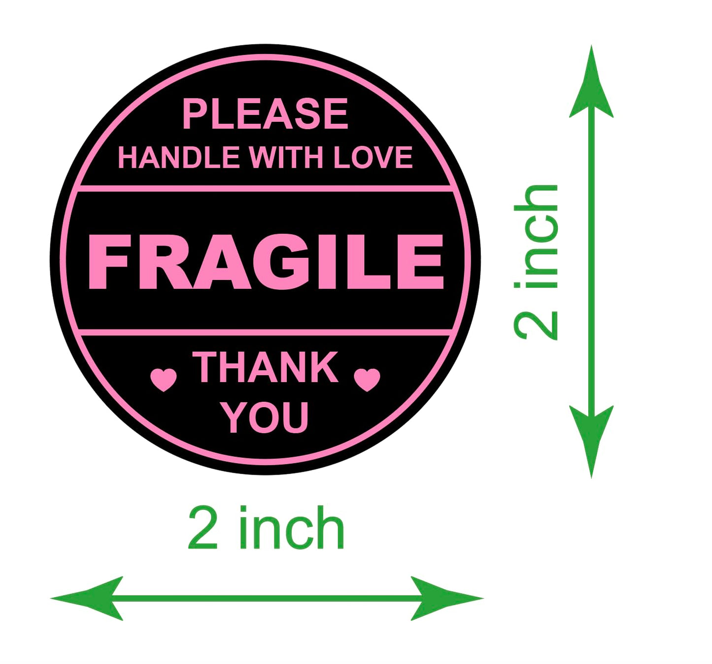 2 inch 300 PCS Black Fragile Handle with Love Labels Stickers Shipping Mailing Cartons Envelops Adhesive Labels-Poskornwel