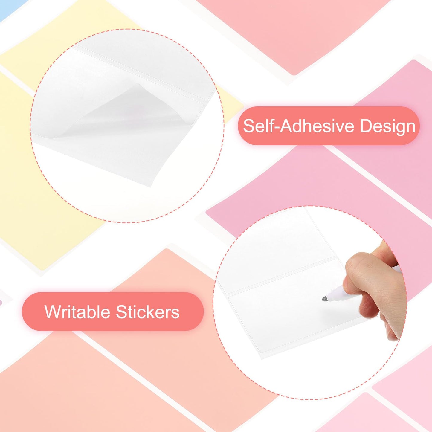 uxcell 120 Sheet White Label Stickers 3 x 2 Inch Rectangle Self-Adhesive Stickers Coding Labels for Office Supplies, File Folder Tabs, Inventory Organize, File Classification