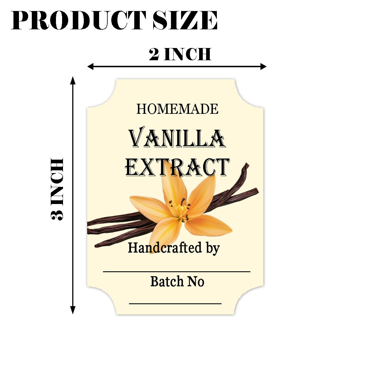 40 Pcs Vanilla Extract Labels 2 * 3 Inch Handmade Stickers for Homemade Honeys or Extracts, Handcrafted Bottles, Bottle Label