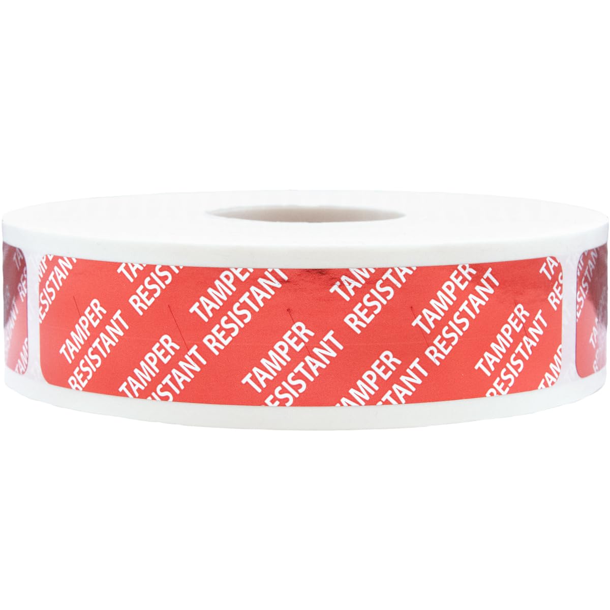 Tamper-Resistant Red Metallic Labels, 0.75" x 3.5" Adhesive Stickers, 500-Pack Red Metalized