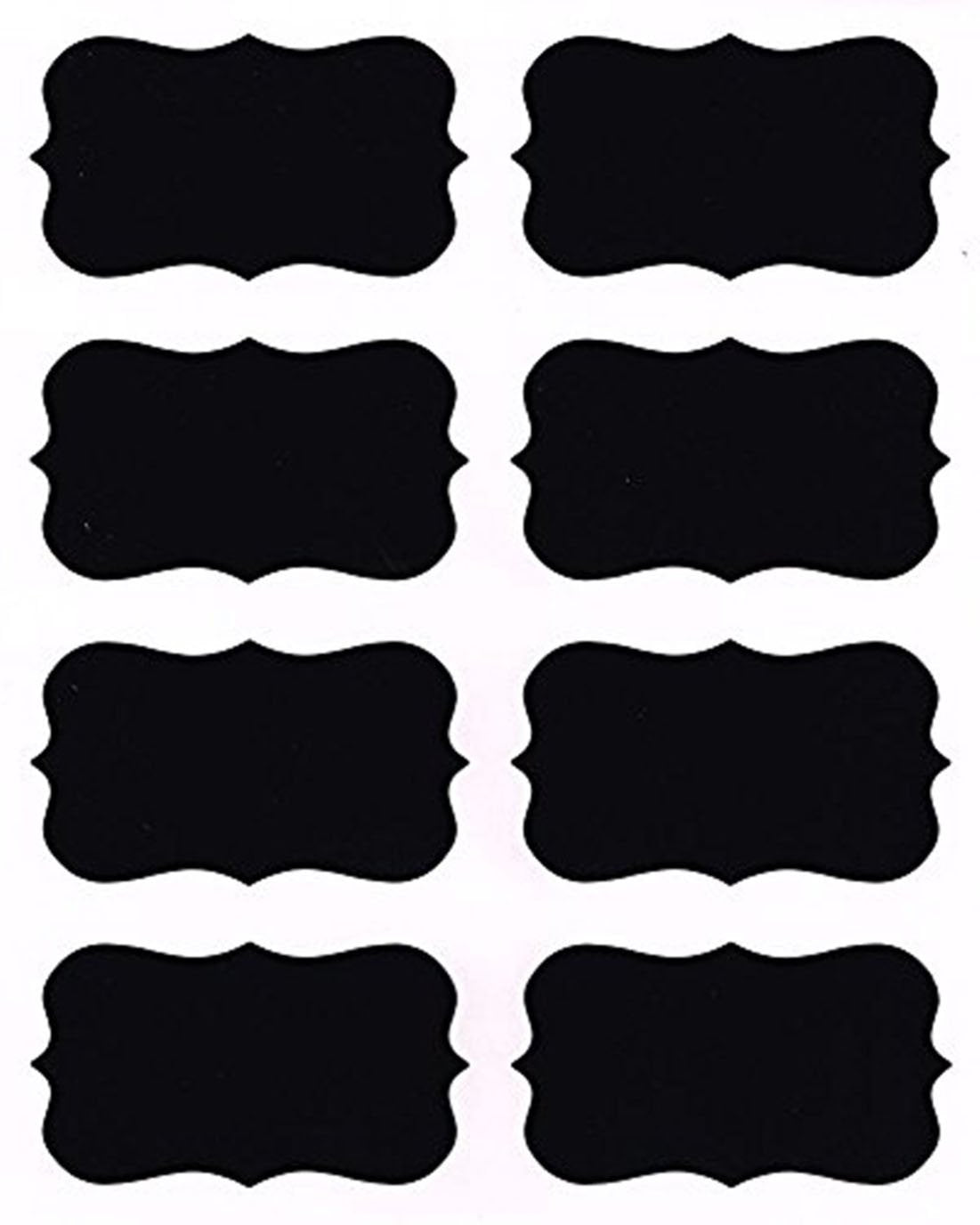 Reusable Waterproof Chalkboard Labels Blackboard Mason Jar Stickers Blackboard Stickers for The Kitchen, Pantry, Mason Jars, Wine Glasses (Black) Black