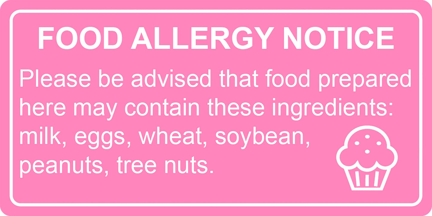 1x2 inch 500PCS Food Allergy Stickers Waterproof Stickers Without Residue for Food, Kitchen
