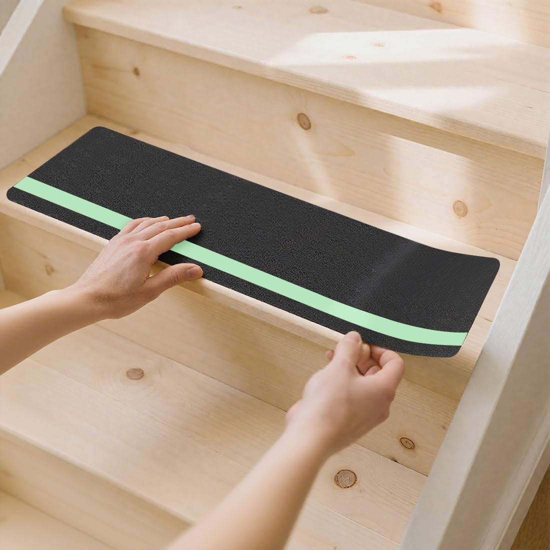 Anti Slip Adhesive Strips for Wood Steps Indoor Stair Grips & Outdoor (12PC, 6" x 30") 12PC 6" x 30"