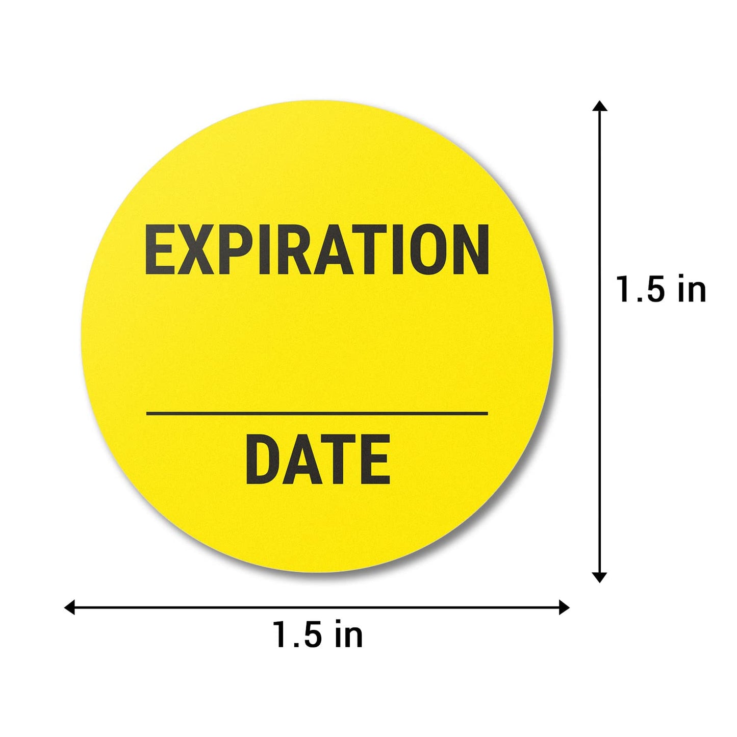 300 Labels, 1 Roll - Expiration Stickers (1.5 Inch, Round, Yellow) Small Writable Labels for Food Containers or Storage Expiration Date 300 Labels