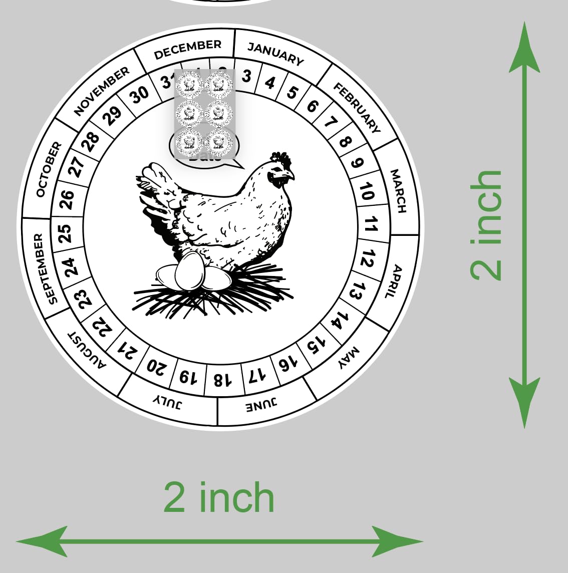2 Inch Round Fresh Eggs Farmer's Market Packaging Farm Fresh Produce Farm Fresh Egg Carton Labeling Stickers Removable Stickers with Date 300 PCS