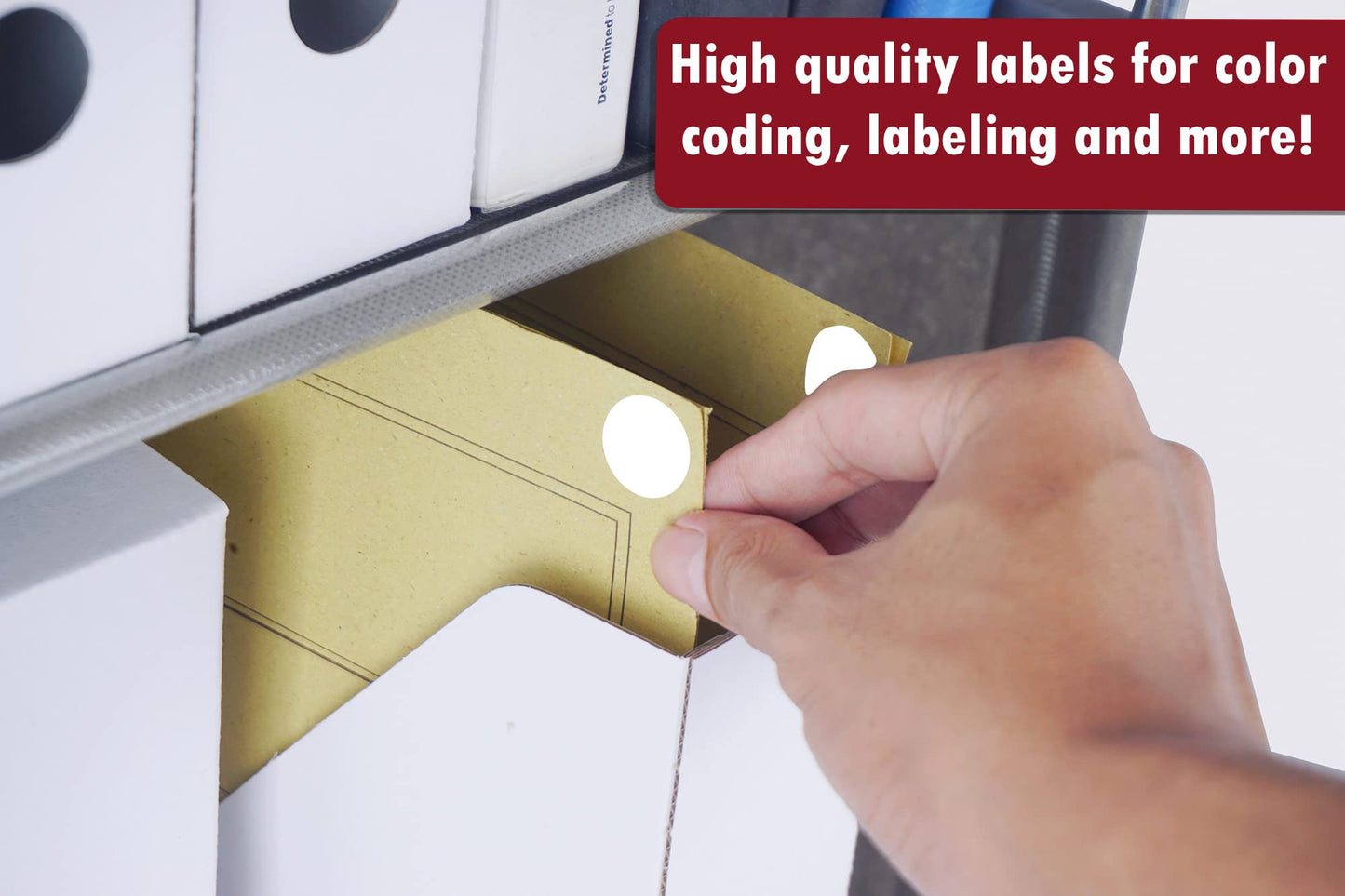 Round Sticker Dots for Inventory and Labeling 19mm 3/4 inch - White - 600 Pack