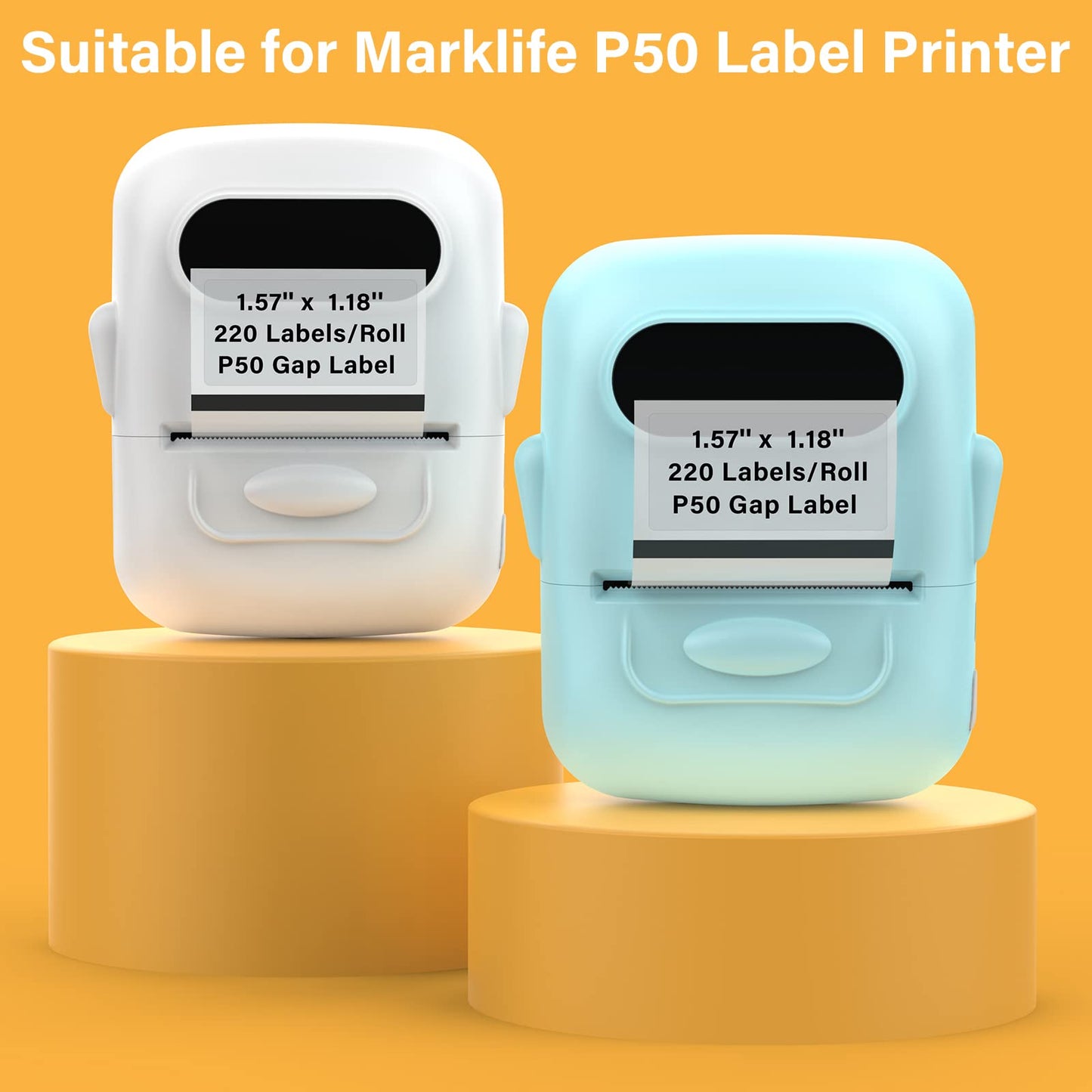 1.57"x1.18" Direct Thermal Labels for Marklife P50 Label Printer, Multi-Purpose Self-Adhesive Direct Thermal Labels for Business, Home, Office,220 Labels/Roll Transparent 1.57"x1.18''