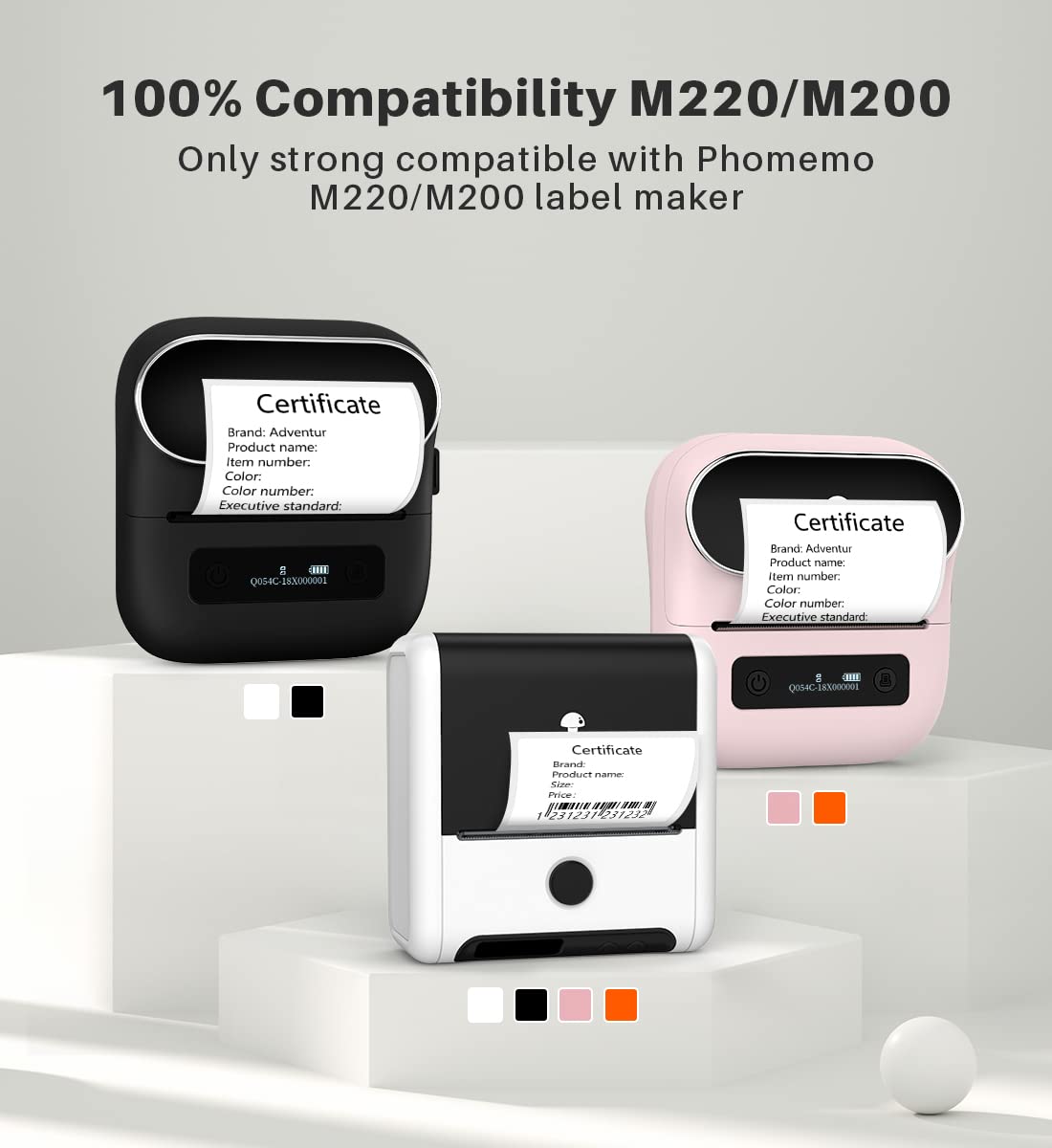 Phomemo M220 Labels,3 Rolls Self-Adhesive Stickers, 2.36'' x 1.57'' compatible with Phomemo M220/M200 Label Maker,Suitable for Office,Warehouse,Address,Mailing,Price Tag,180Pcs /Roll 2.36'' X1.57'' 3 Roll
