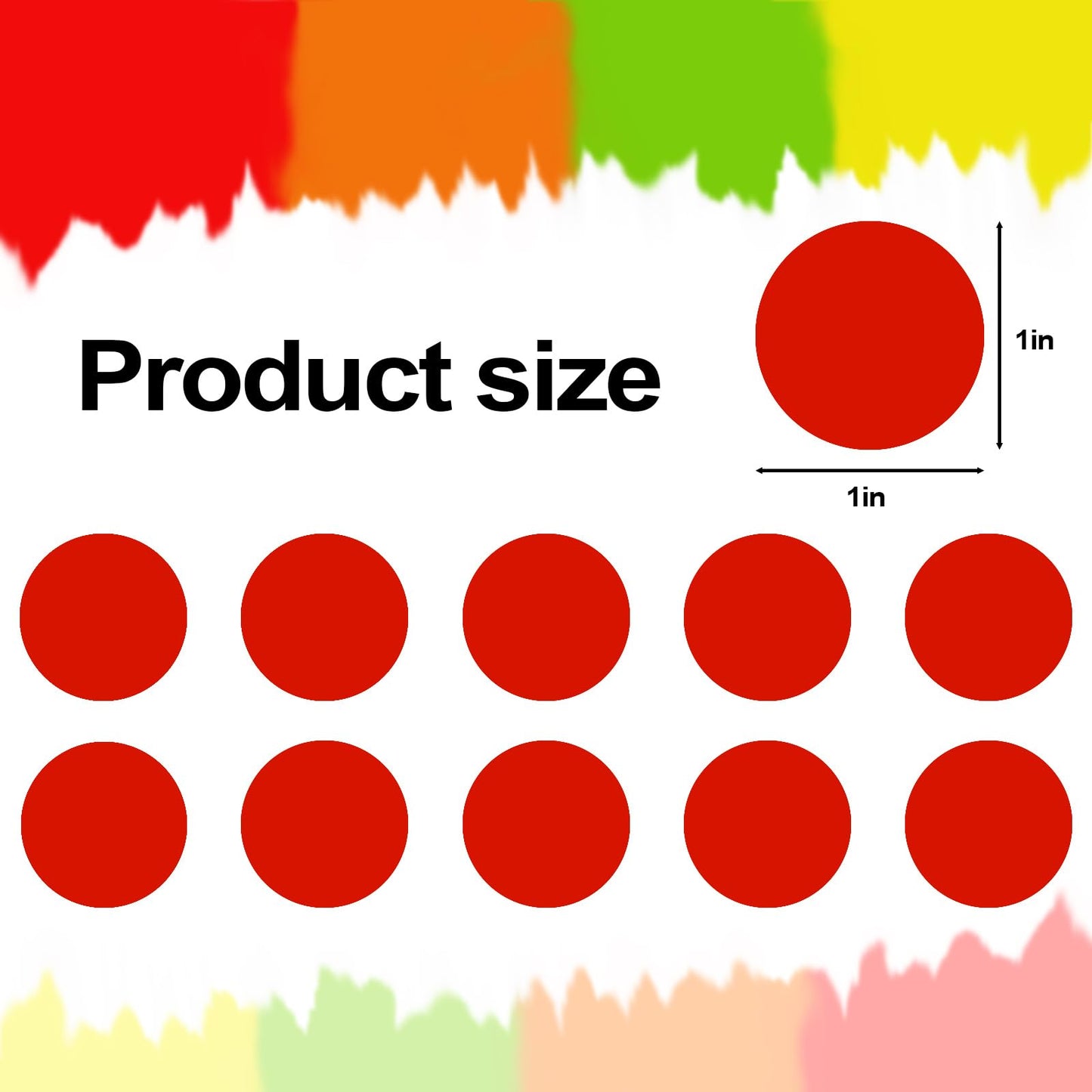 1 Inch Circle Stickers,1400 PCS Colored Dot Stickers,Round Color Coding Labels,Price Stickers for Garage Sale,Sticker Dots for Toddler Student Classroom Office-Red 1 inch-1400 PCS Red