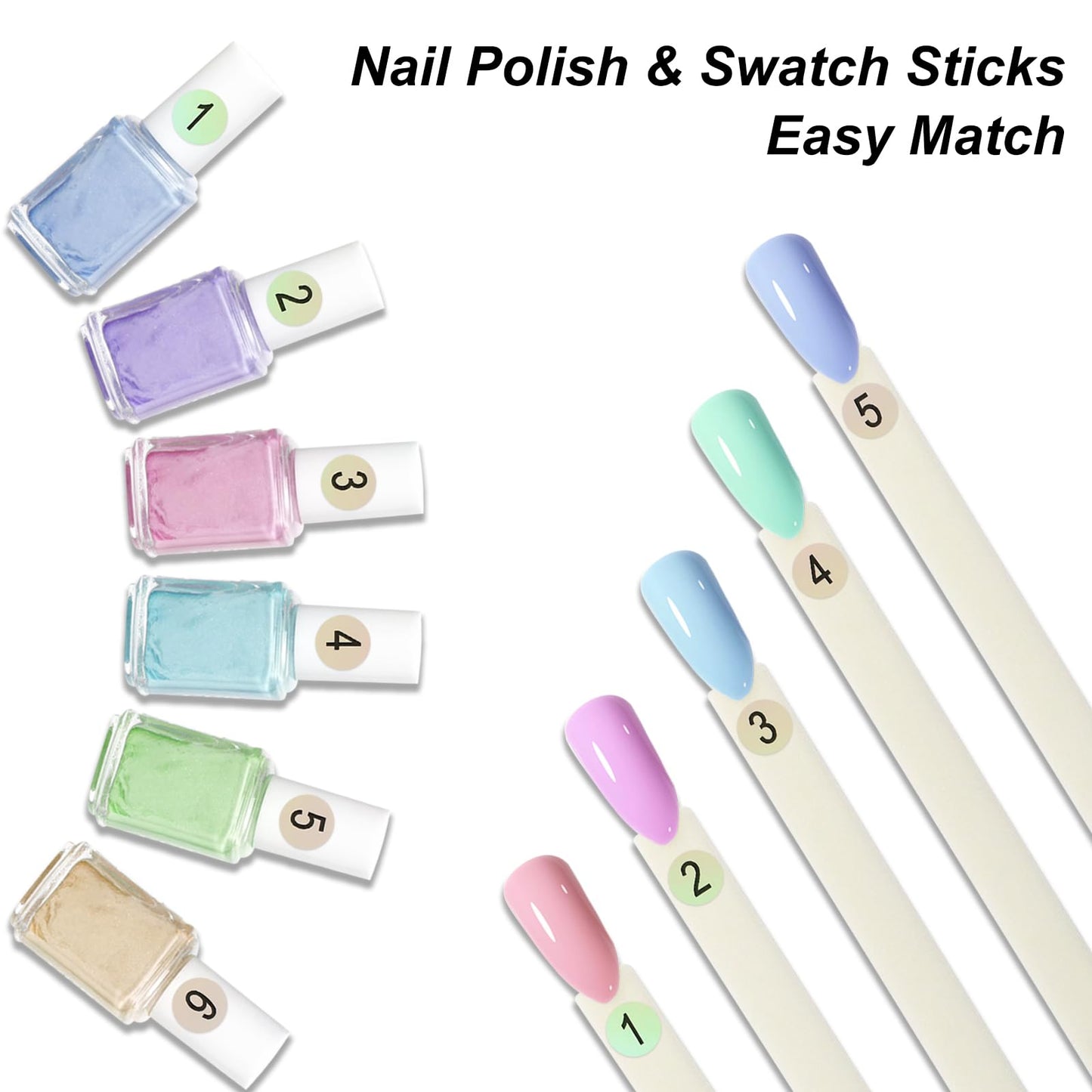 3 Sets Number Stickers (1-200), Waterproof Round Labels for Organizing Nail Polish Bottles, Nail Swatch Sticks, Lipstick 3 Set 1-200