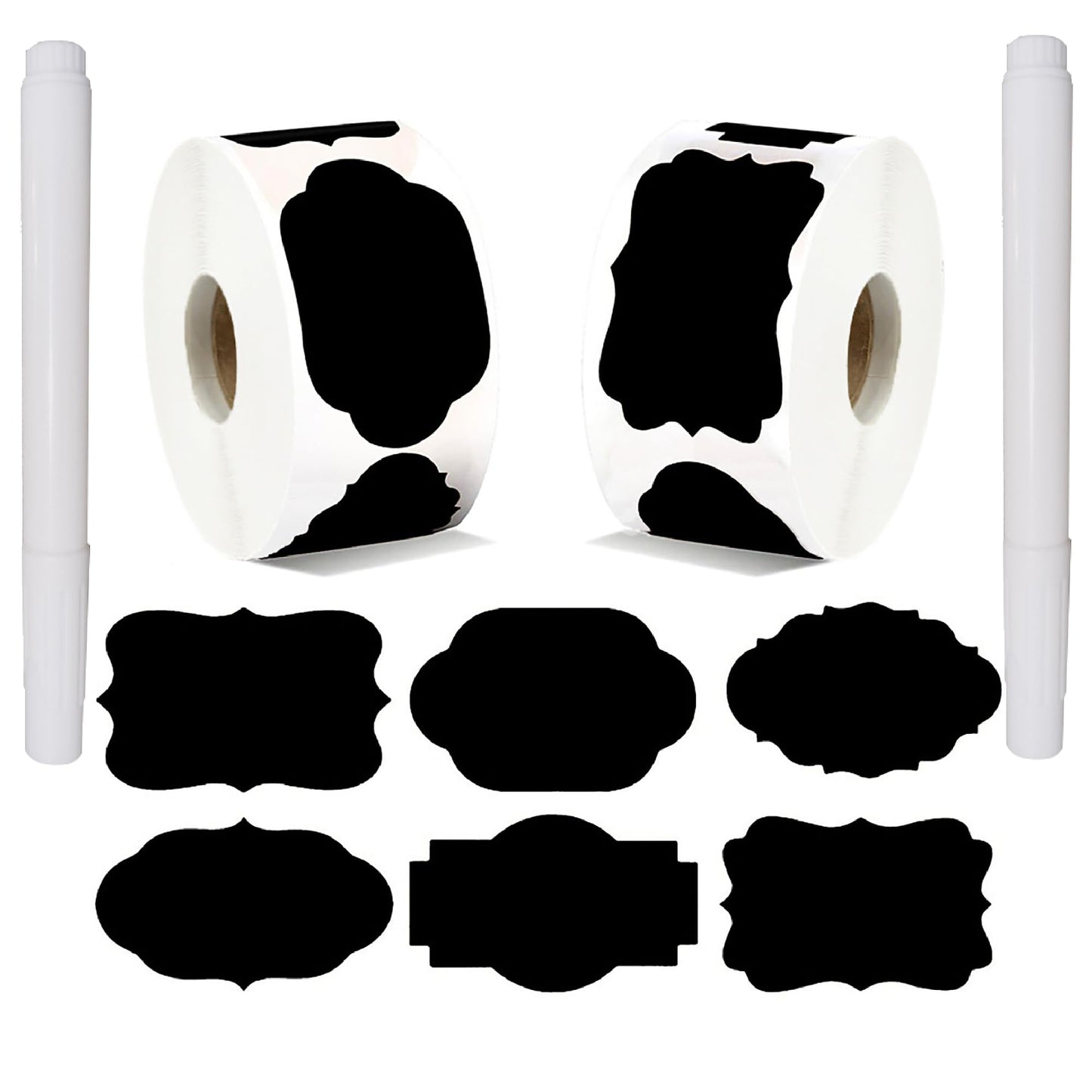 Assorted Black Chalkboard Labels, 60x40mm, for Storage Bins, Containers, and Pantry Organization (Chalkboard Labels 600Pcs 3X5cm Black) Chalkboard Labels 600Pcs 3X5cm Black