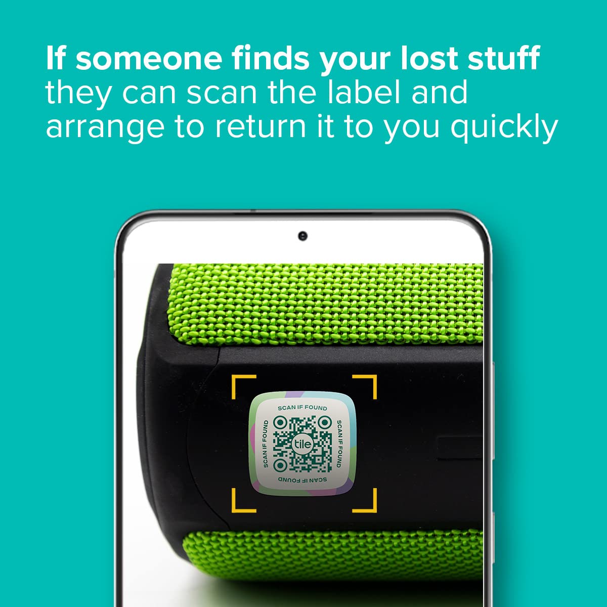 Tile Lost and Found Labels | QR Scannable Labels for Laptops, Water Bottles, Pet Collars, Kids Toys, Headphones and More | Android and iOS Devices | Scratch Proof | Adhesive | 25 Labels
