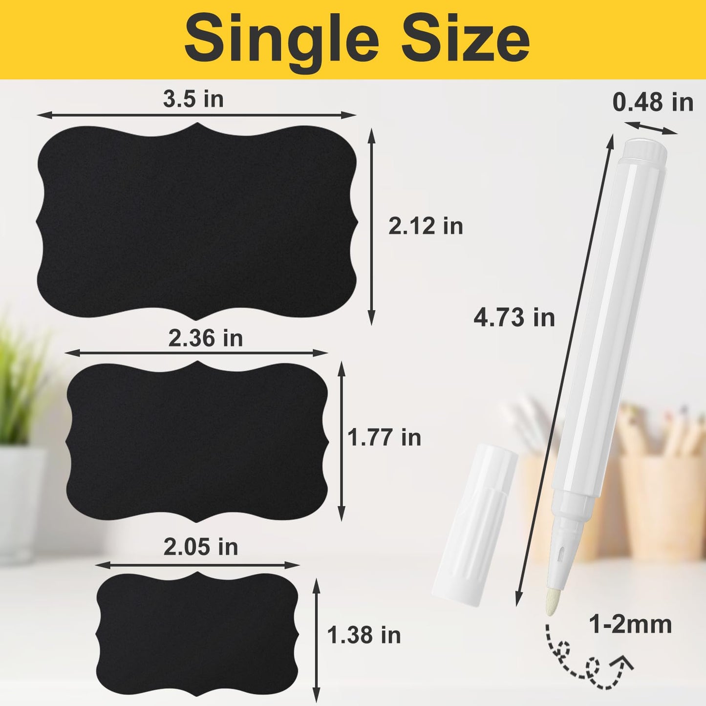 120 Pcs Chalkboard Storage Bin & Container Labels - Waterproof Reusable Chalk Labels for Mason Jars - Liquid Chalk Markers (2 Included) - Perfect for Parties & Weddings 1 style (120pcs)