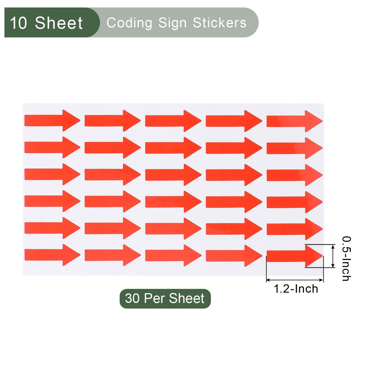 YOKIVE 300 Pcs Arrow Sticker, Mini Coding Signs Label | Adhesive for Water, Direction Inspections, Products Defect Markers, Boxes (Red, 1.2x0.4-inch) Red
