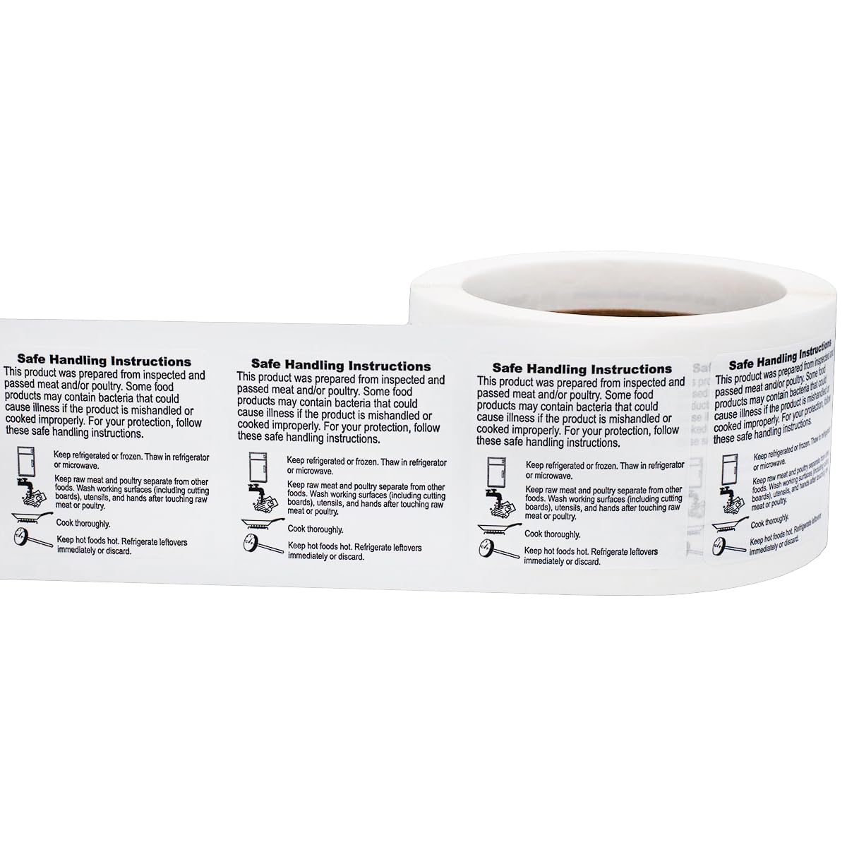 Safe Handling Instruction Labels for Food Rotation Restaurant Deli Grocery Store Labels 2 x 2 Inch 500 Total Stickers