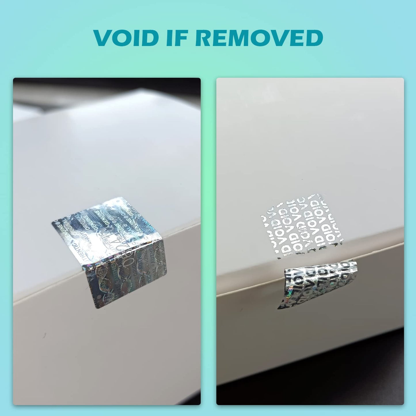 120Pcs Hologram Tamper Proof Stickers Security Tamper Evident Seal Warranty Void Original Genuine Authentic Holographic Labels/Stickers with Unique Serial Number(1.18X0.79 inch,Silver) 120pcs