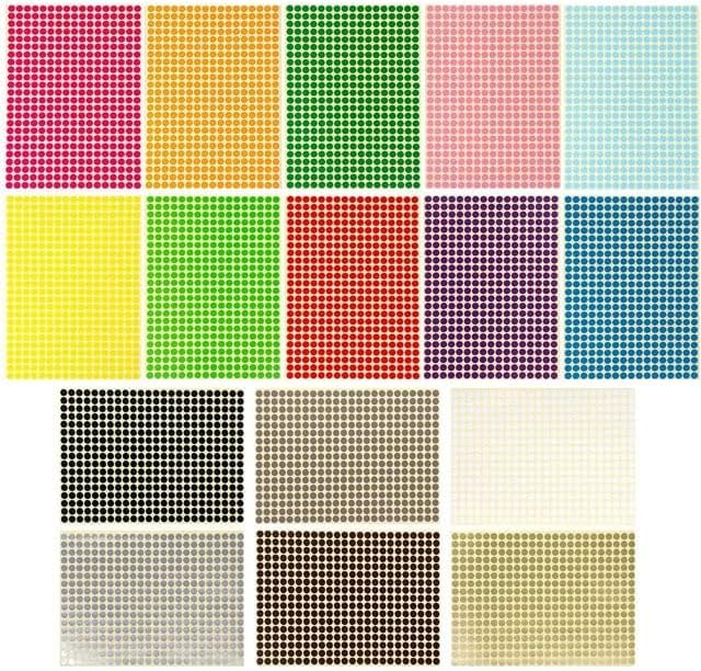 5940Pcs 1/4 inch Small Colored Dot Stickers Circle Label Sticker, 0.25" Round Colored Dot Stickers Labels, 15 Color Coding Labels and Stickers Labels