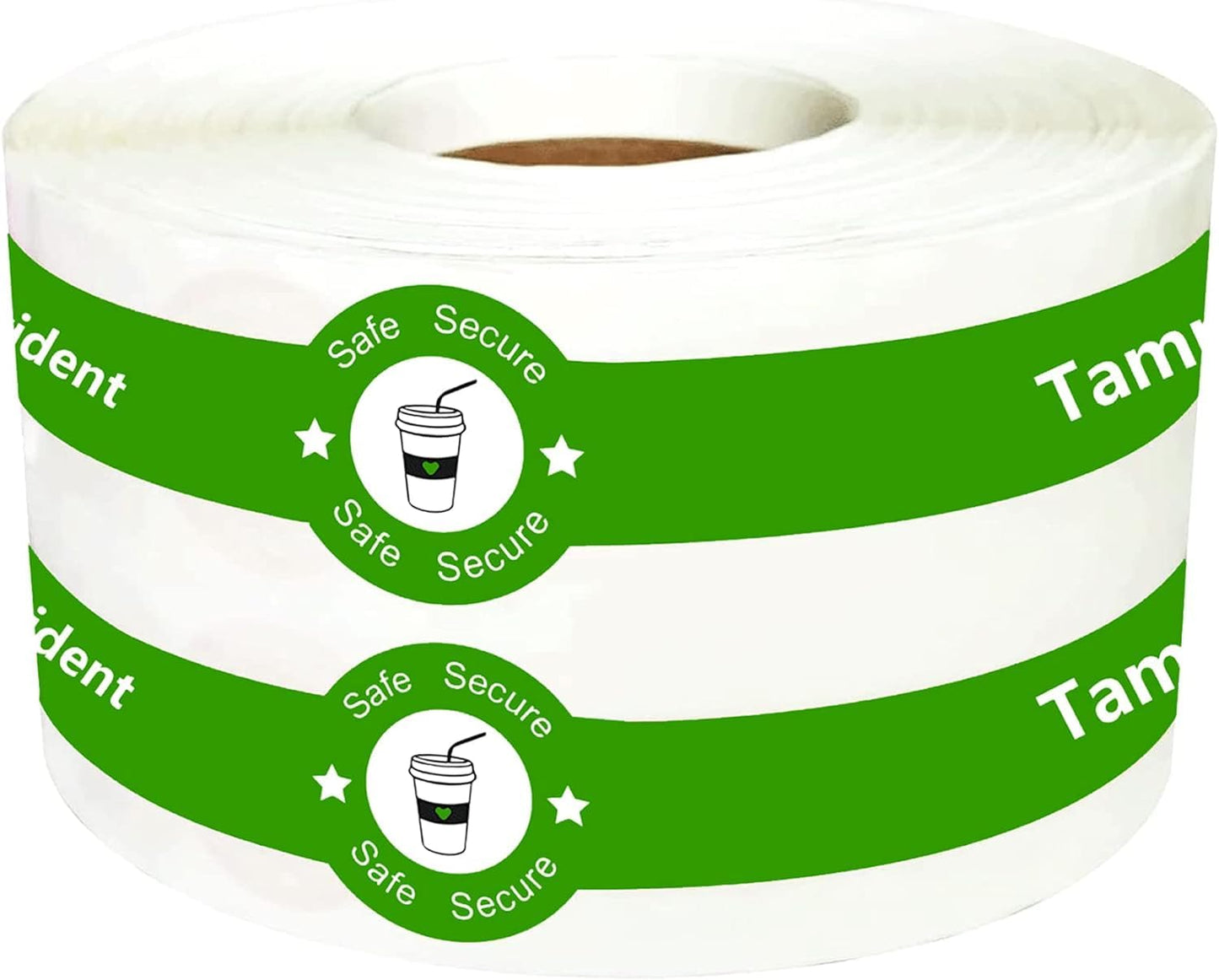 Safe Secure Tamper Evident Seals Stickers for Drink Lids 1"x 9"Tamper Proof Stickers-500Pcs Food Delivery Stickers Sealed for Freshness Labels Drink Food Coffee Milk Tea Ice Cream Safety Seal Stickers 1 X 9 Inch Green