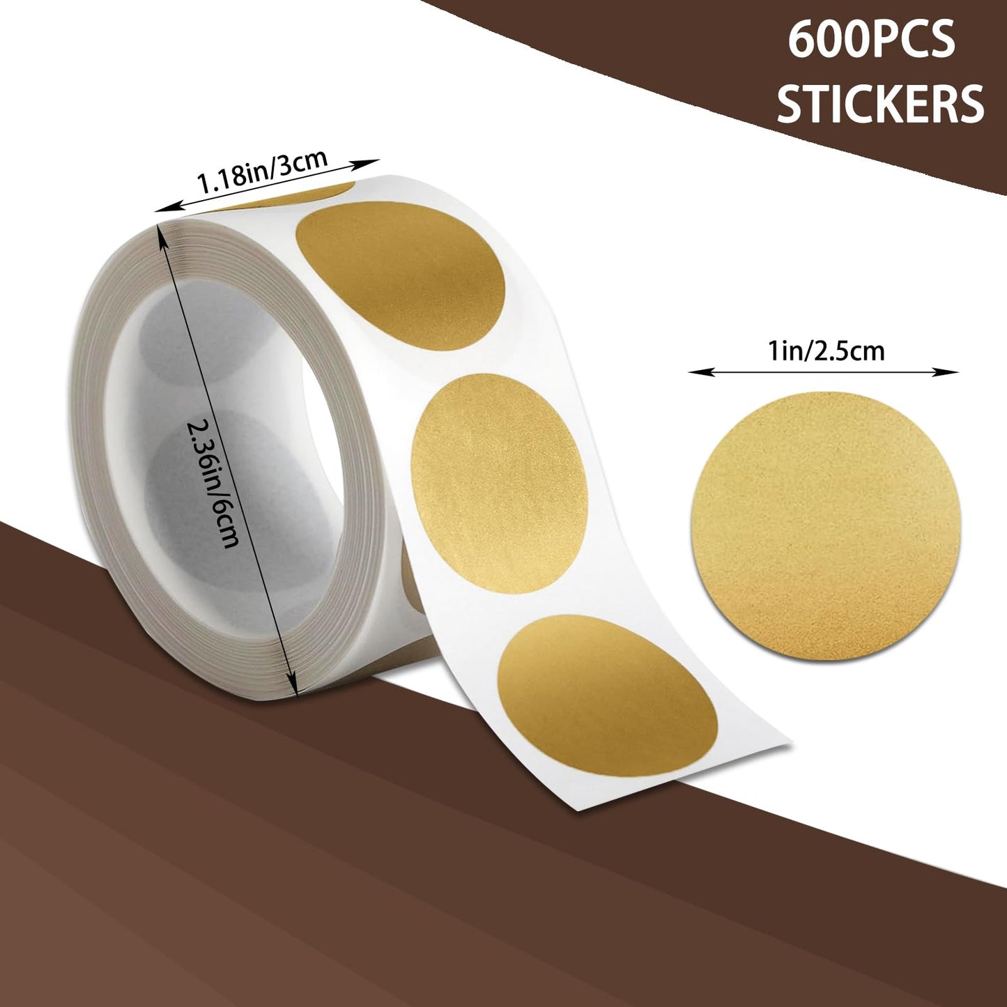 600PCS 1 Inch Scratch Off Sticker Round Labels Scratch Off Card Stickers Circle Self Adhesive Labels for Lottery Tickets DIY Reward Cards (Gold) Gold