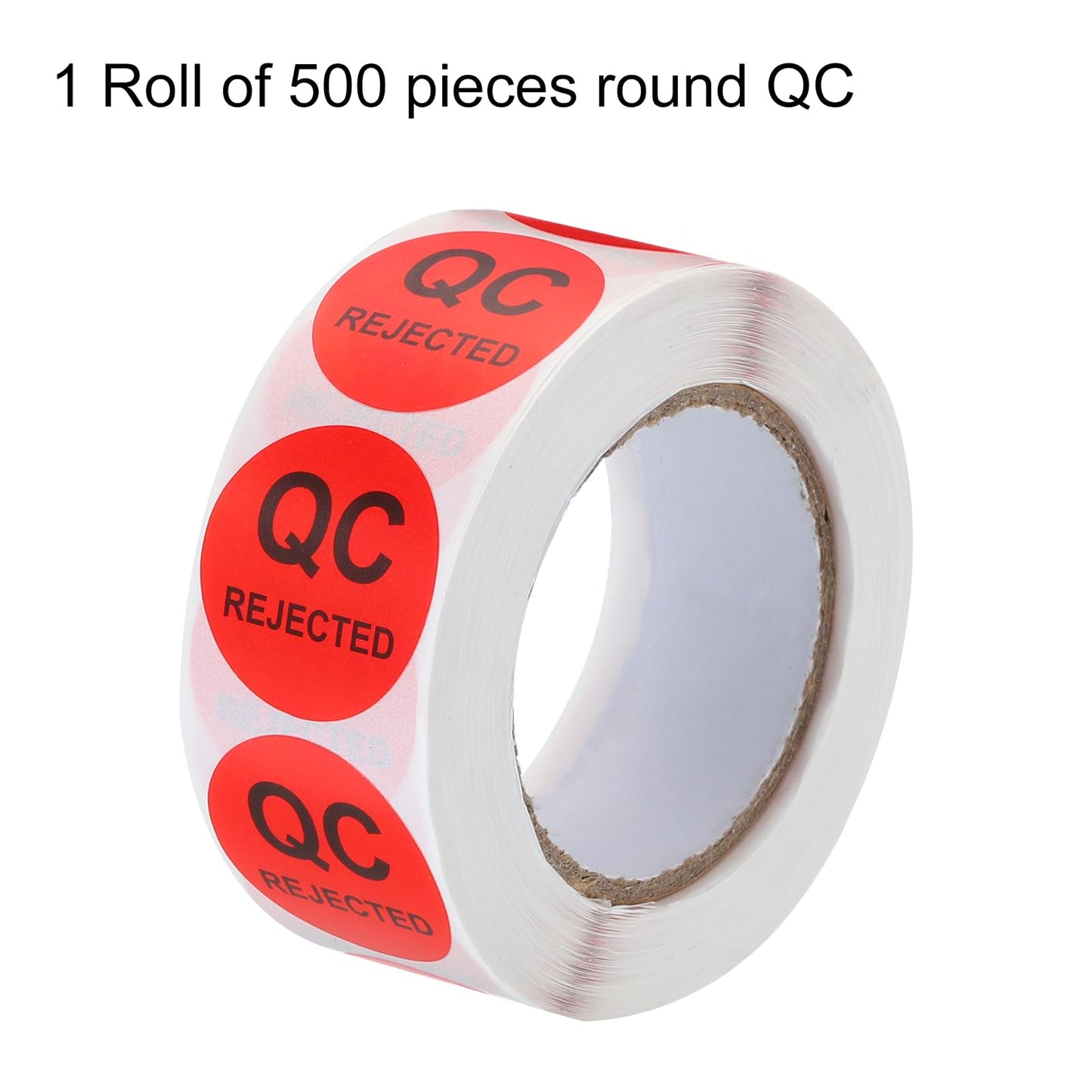 MECCANIXITY Inventory QC Rejected Stickers Labels 25mm/1" Red for Inventory Warehouse Stock, 1 Roll 500 Piece