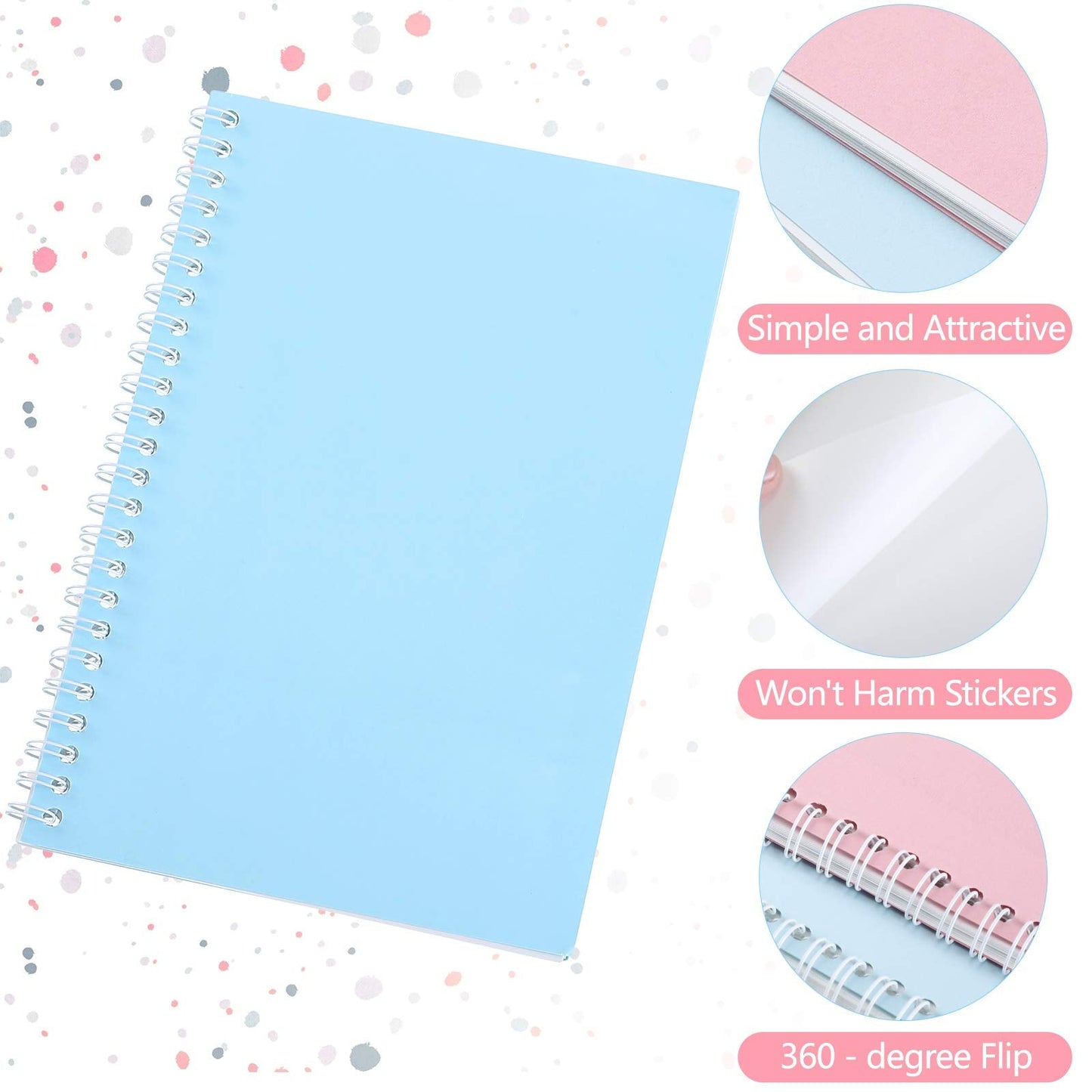 Zonon 2 Pcs Sticker Book Collecting Albums Reusable Sticker Collecting Books 8.3 x 5.8 Inches Blank Keeper Accessories Labels with a Plastic Spatula(Minimalist) Minimalist