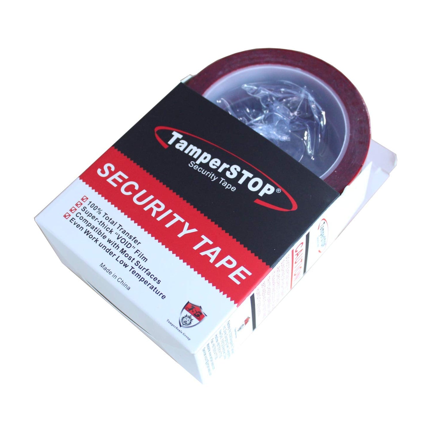 1 Roll Partial Transfer Tamper Proof Security Seal Tape (2 Inches x 55 Yards x 2 Mil, Do Not Break Seal “Caution/Void Open”, Red)