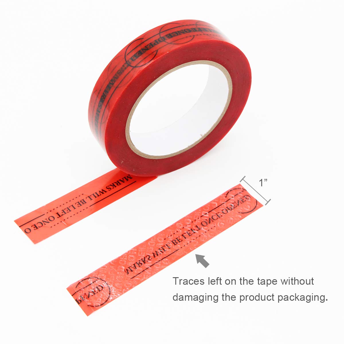 Solitary Walker Tamper Evident Security Tape Resistant Safety Tape Stickers Labels Seals 1 in x 55yds Prevent Opened Void Red Tape No Transfer No Damage to Protected Item 1 inch