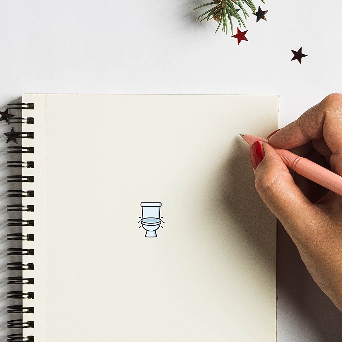 Toilet Planner Stickers, 0.5inch Chore Cleaning Scrapbooking Arts Calendar Kids Crafting 208-Pack