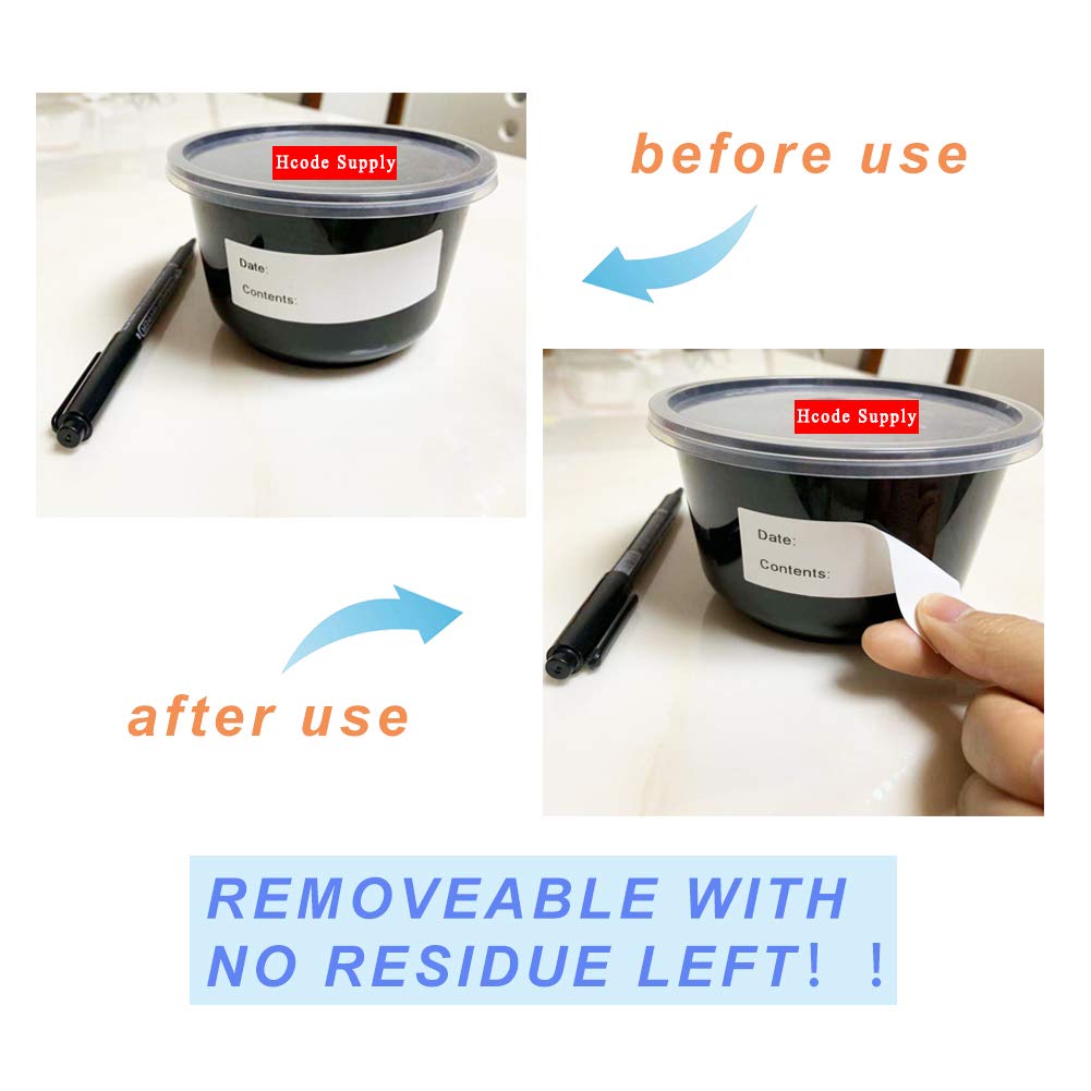 1 x 3'' Self-Adhesive Removable Freezer Food Storage Labels - Easy Clean Leaves No Residue - Meal Prep Labels Plastic Paper Sticker Perfect for Reusable Containers 300 Stickers(1x3 Fill in) 1*3" fill in