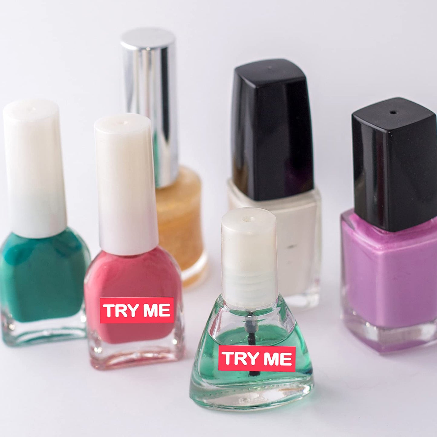 Top label Try Me Stickers,Tester Sample Label for Cosmetics,Pink Sample Stickers,1.25x0.5 Inch,500 Pcs Per Pack