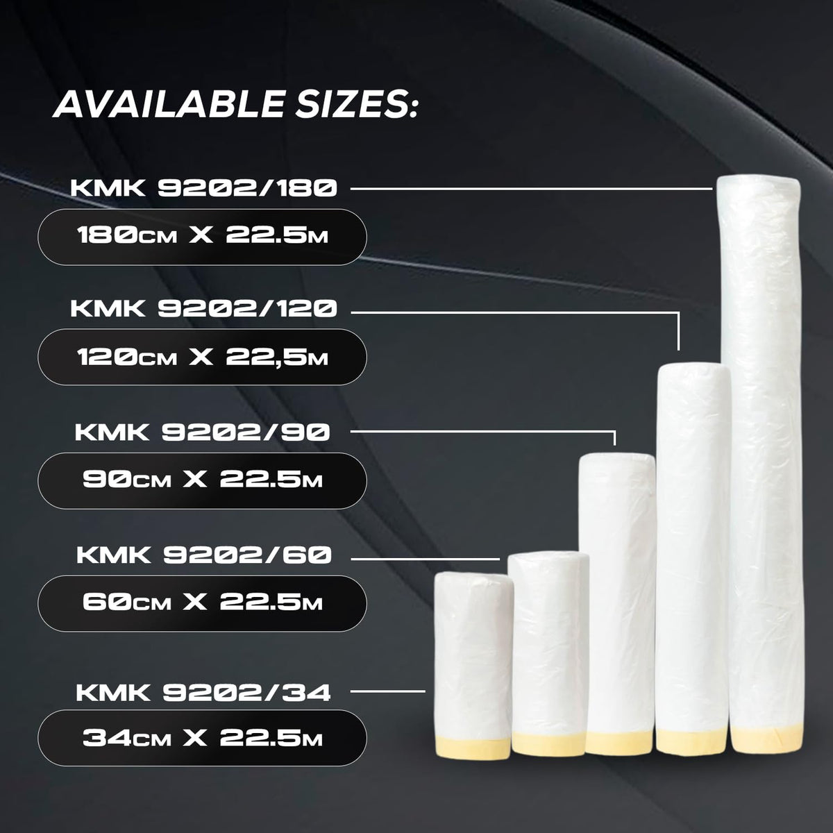 KMK 9202/34 K-PLAST - 34cm x 22,5m Premium Protective Plastic Film for Automotive and Industrial Use 34cm x 22.5m