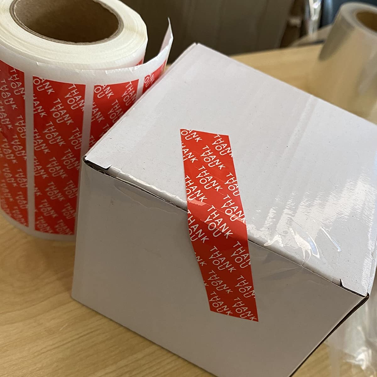 Top label Tamper Evident Labels Tamper Resistant Stickers,Food Sealed Labels Freshness and Safety 3.5x0.75 Inch,500 Pcs Per Roll