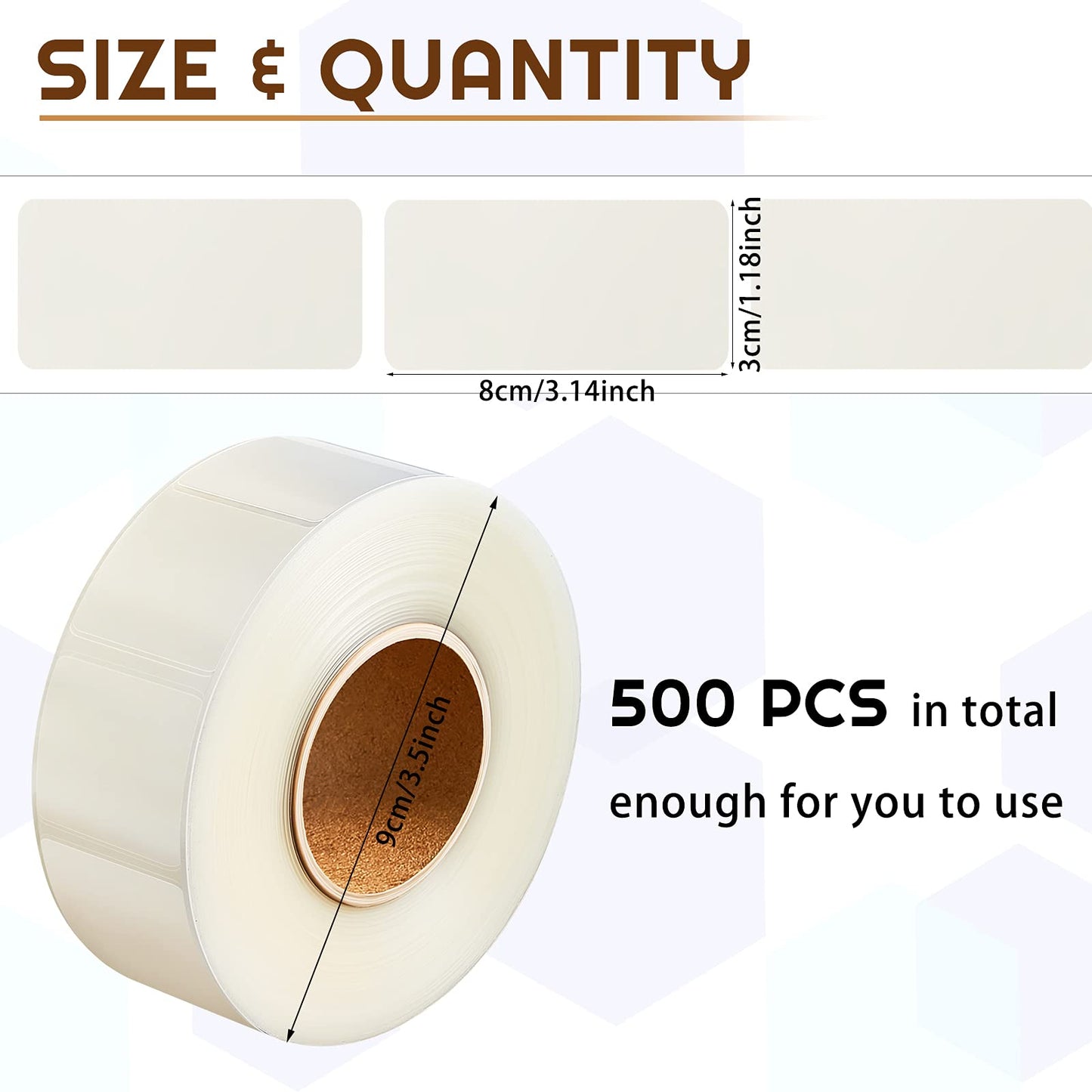 500 Pieces Clear Labels Label Protector Clear Stickers Wafer Seals Waterproof Labels for Protecting Barcodes, Numbers and Stickers(Rectangle,3.14 x 1.18 Inch) 3.14 x 1.18 Inch Rectangle
