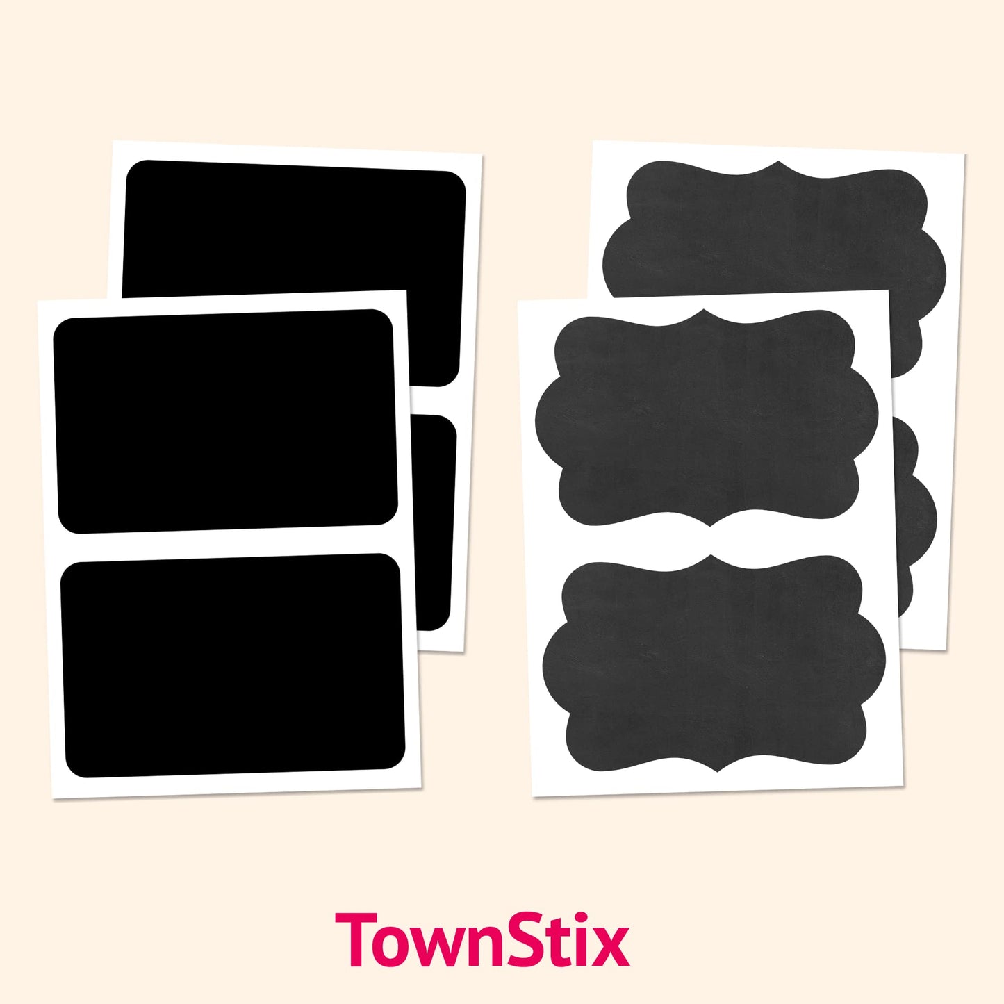 50-Pack, Chalkboard Labels Stickers, Erasable and Reusable - Cloud Design, 6" x 4" 6" x 4"