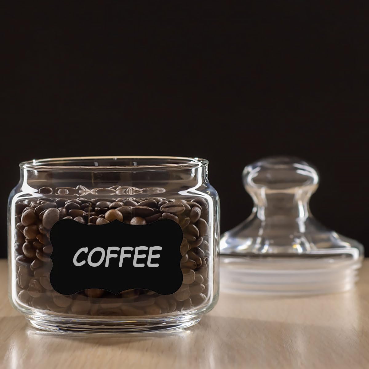 Spice Labels Stickers, 200 pcs Large Size Waterproof Chalkboard Labels Blackboard Stickers for Jars Price Kitchen Pantry, 8.9 x 5.5cm
