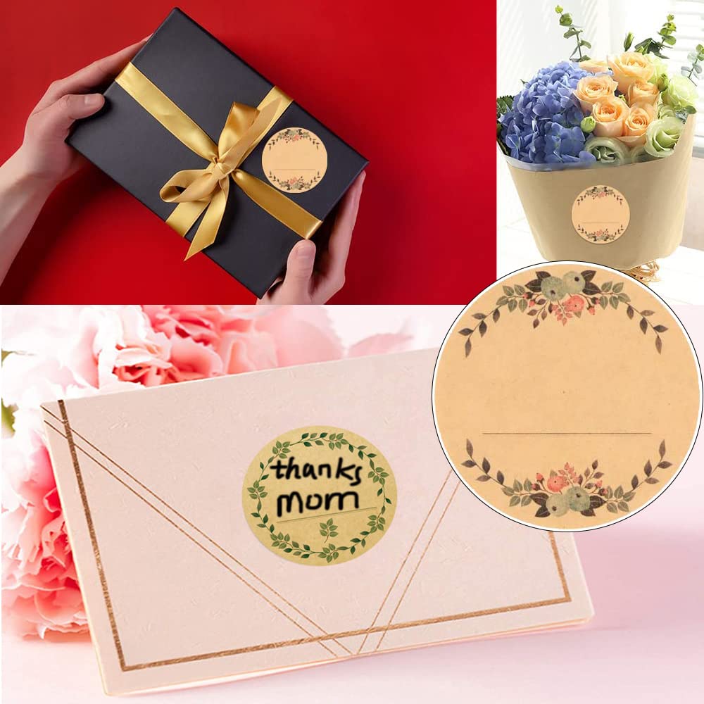 500 Pcs Sticker Labels Round Kraft Stickers 5cm Brown Jam Stickers Jar Labels for Wedding Packages Gift Bags Store Owners Crafts Jar Mason Jars and Food Jars