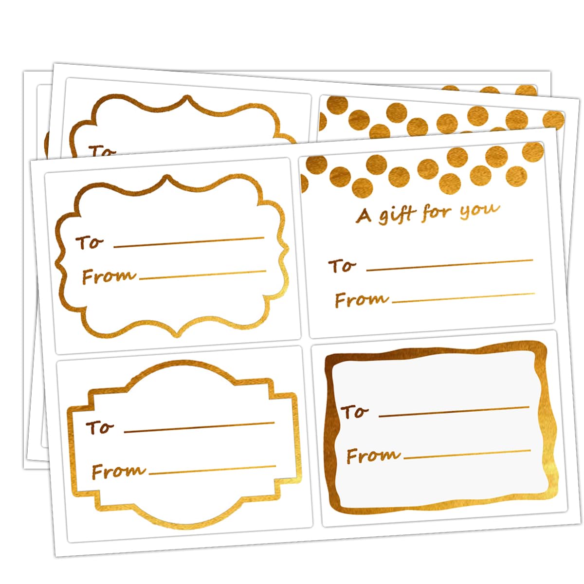 Name Tag Gold Foil Holiday Present Stickers to and from Labels for Christmas Party Wedding Birthday Valentines's Day Present Supplies,3x2 inches,80 Pcs Per Pack
