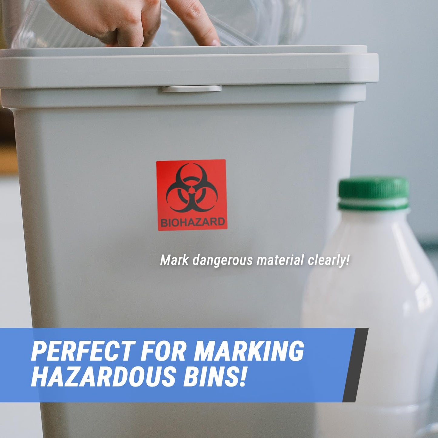 300 Labels - DOT Biohazard Labels - Biohazard Stickers (2 x 2 inch, Red) for Hospitals, Clinics or Shipping & Handling