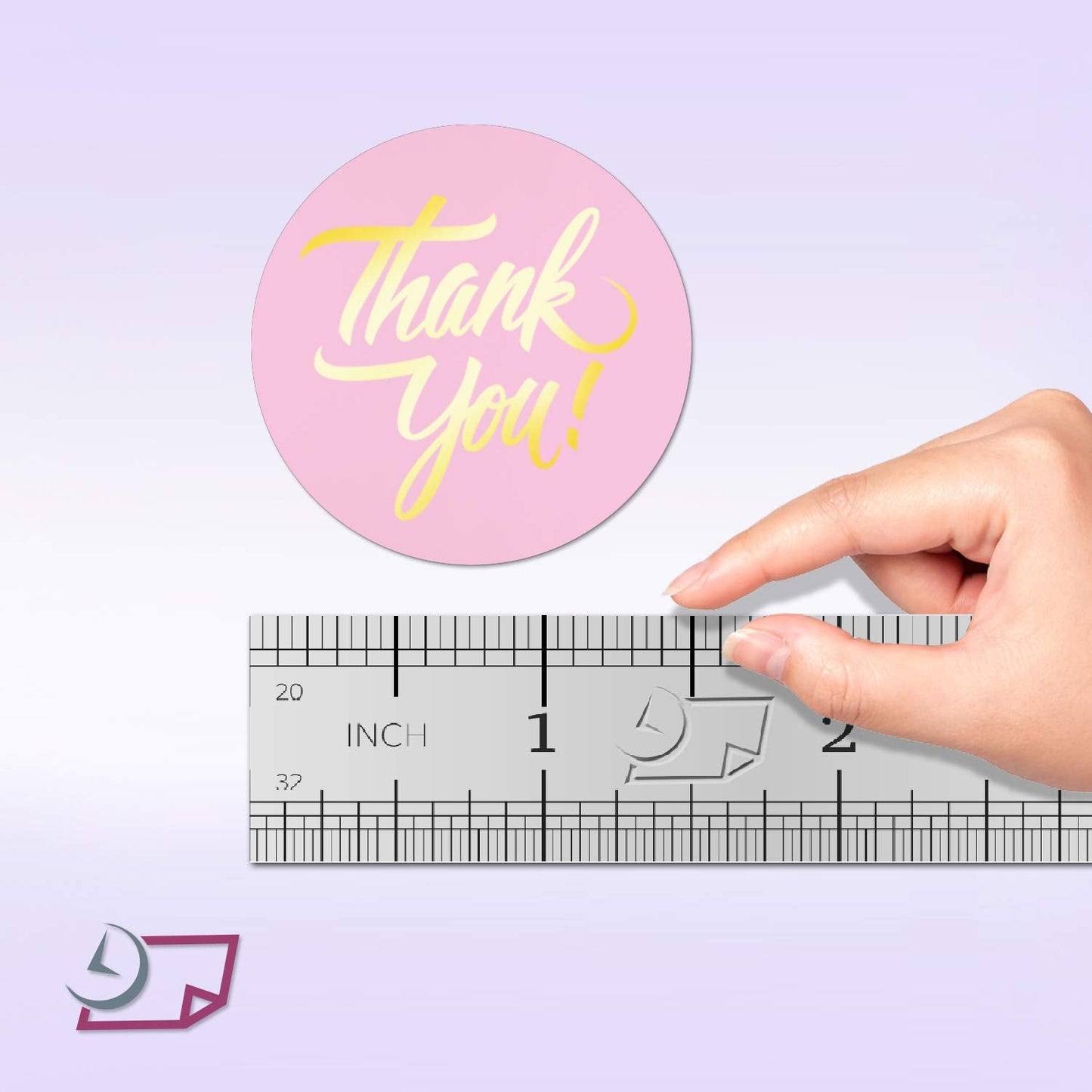 NextDayLabels - 500 Thank You Stickers/for Company Promotional Items, Party Favors, Envelopes, or Business Merch/Round, 1.5 inches, Pink and Gold Foil Lettering