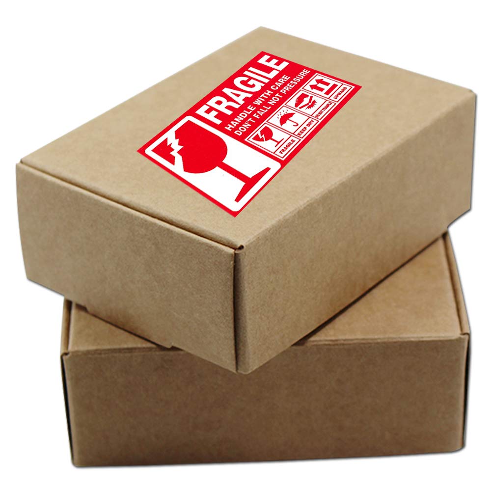 DFYOUHOME® 112 PCS Fragile Handle Warning Adhesive Label with Care Keep Dry Upward Do Not Trample for Packing Box Shipping Notice Red Stickers Large (6"x 3-1/2") and Small (3"x 2") Size