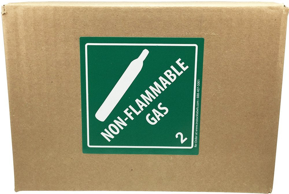 Hazard Class 2 D.O.T. Non-Flammable Gas Labels 4x4 Inch Square 500 Adhesive Labels