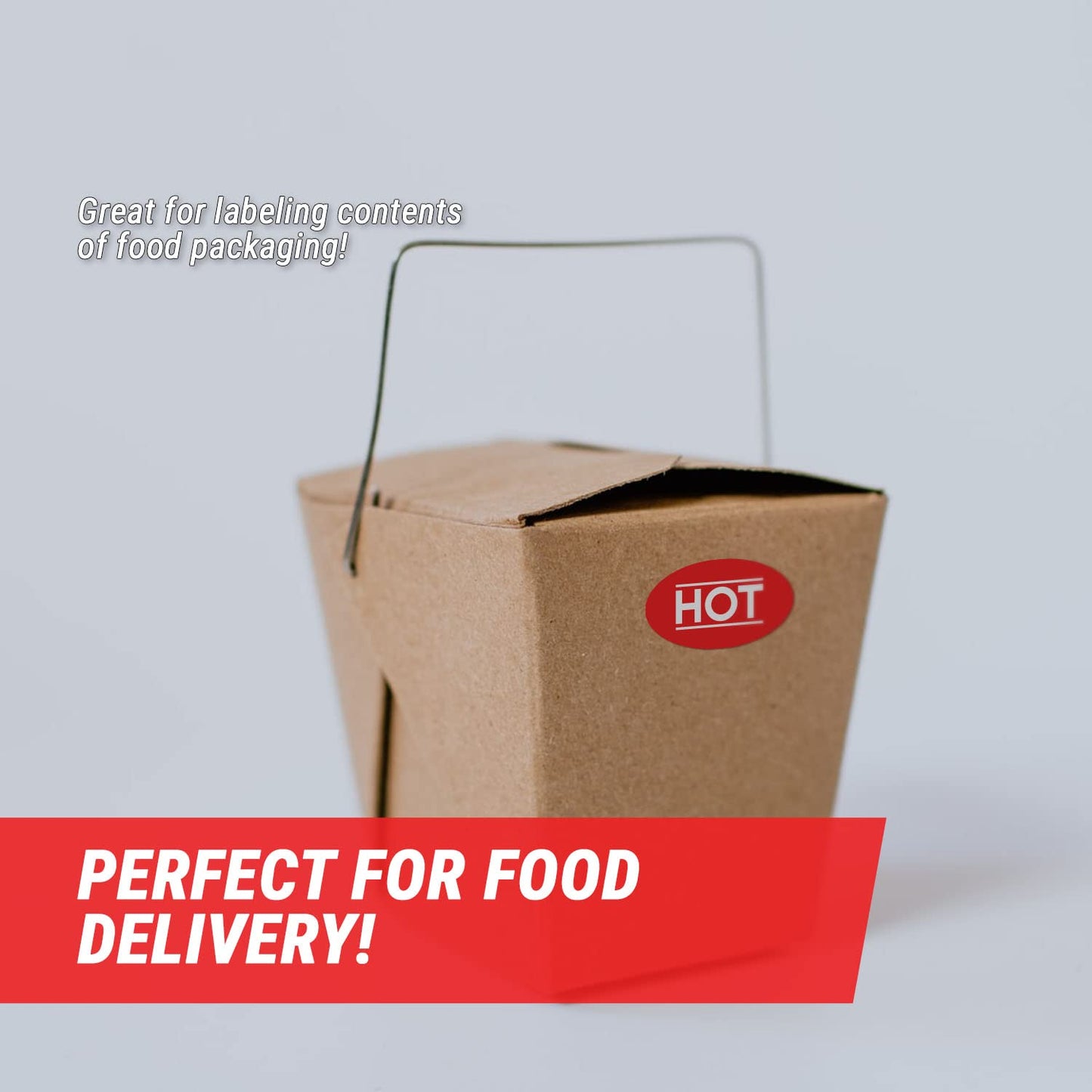 Red Hot Spicy Sticker Labels - 1.75 x 1 Inch Fluorescent Red Caution Hot Food Warning Stickers for Spicy Foods Food Truck Grocery Store Spicy Hot Sauce Labels Stickers - Adhesive, 300 Labels/Roll