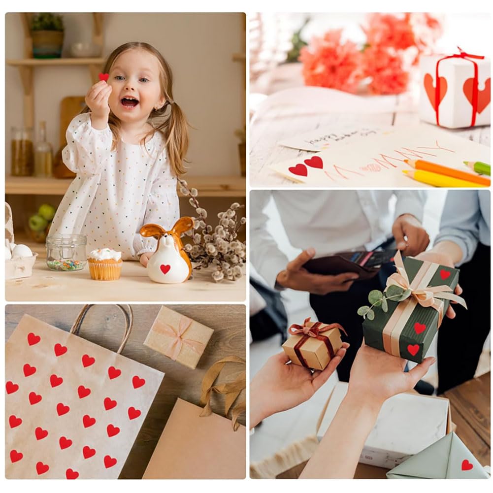 500PCS Red Heart Sticker, 1 inch Valentine's Day Love Shape Self-Adhesive Labels, Use for Valentine's Day, Wedding Anniversaries, Invitation, Envelopes, Crafting, Offices, Bookmarks
