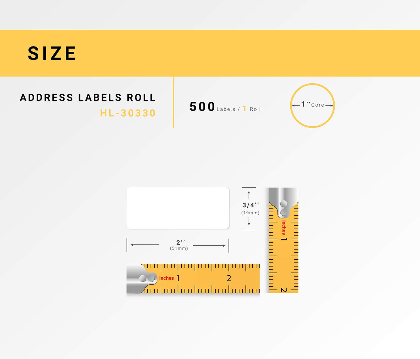 Houselabels 3/4 x 2 Inches Dymo-Compatible 30330 Multipurpose Labels, 1 Roll, 500 Labels per Roll 500 Count (Pack of 1)